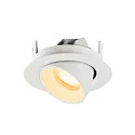 SLV Indbygnings loftlampe NUMINOS® GIMBLE XS rund, egnet til VDU-arbejdsstationer IP20, hvid, lakeret dæmpbar