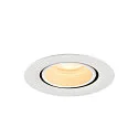 SLV Indbygnings loftlampe NUMINOS® GIMBLE XS rund, egnet til VDU-arbejdsstationer IP20, hvid, lakeret dæmpbar