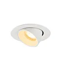 SLV Indbygnings loftlampe NUMINOS® GIMBLE XS rund, egnet til VDU-arbejdsstationer IP20, hvid, lakeret dæmpbar