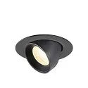 Indbygnings loftlampe NUMINOS® GIMBLE XS rund, egnet til VDU-arbejdsstationer IP20, sort, lakeret dæmpbar