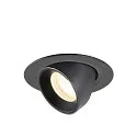 Indbygnings loftlampe NUMINOS® GIMBLE XS rund, egnet til VDU-arbejdsstationer IP20, sort, lakeret dæmpbar
