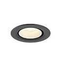 SLV Indbygnings loftlampe NUMINOS® GIMBLE XS rund, egnet til VDU-arbejdsstationer IP20, sort, hvid, lakeret dæmpbar