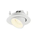 SLV ceiling recessed luminaire NUMINOS® GIMBLE XS round, suitable for VDU workstation IP20, white, lacquered dimmable
