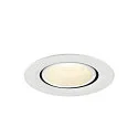 SLV ceiling recessed luminaire NUMINOS® GIMBLE XS round, suitable for VDU workstation IP20, white, lacquered dimmable
