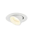 SLV Indbygnings loftlampe NUMINOS® GIMBLE XS rund, egnet til VDU-arbejdsstationer IP20, hvid, lakeret dæmpbar