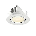 SLV Indbygnings loftlampe NUMINOS® GIMBLE XS rund, egnet til VDU-arbejdsstationer IP20, hvid, lakeret dæmpbar