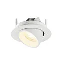 SLV Indbygnings loftlampe NUMINOS® GIMBLE XS rund, egnet til VDU-arbejdsstationer IP20, hvid, lakeret dæmpbar