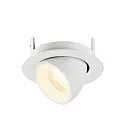 SLV Indbygnings loftlampe NUMINOS® GIMBLE XS rund, egnet til VDU-arbejdsstationer IP20, hvid, lakeret dæmpbar