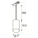 SLV 1-faset pendul ASTO TUBE med lampefatning GU10 IP20, sort