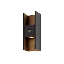 Udendørs wall luminaire FLATT II SENSOR PHASE up / down, med sensor, omskiftelig, havluftbestandig IP54, sort, lakeret 