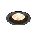 Indbygnings loftlampe NUMINOS® L rund, egnet til VDU-arbejdsstationer IP20, sort, lakeret dæmpbar