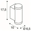 SLV outdoor wall luminaire HELIA PRO S SINGLE 1 flame, cylindrical, DALI controllable, impact resistant IP65, anthracite