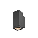 SLV Udendørs wall luminaire THEO PRO S UP/DOWN lille, firkantet, DALI styrbar, havluftbestandig IP65, antracit, lakeret dæmpbar