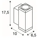 SLV Udendørs wall luminaire THEO PRO S UP/DOWN lille, firkantet, DALI styrbar, havluftbestandig IP65, hvid, lakeret dæmpbar