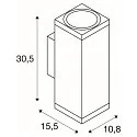 outdoor wall luminaire THEO PRO L SINGLE large, square, DALI controllable, sea-air resistant IP65, anthracite