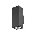 SLV outdoor wall luminaire THEO PRO L UP/DOWN large, square, DALI controllable, sea-air resistant IP65, anthracite