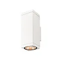 SLV outdoor wall luminaire THEO PRO L UP/DOWN large, square, DALI controllable, sea-air resistant IP65, white, lacquered dimmable