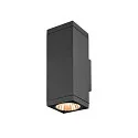SLV outdoor wall luminaire THEO PRO L UP/DOWN large, square, DALI controllable, sea-air resistant IP65, anthracite
