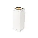 SLV outdoor wall luminaire THEO PRO L UP/DOWN large, square, DALI controllable, sea-air resistant IP65, white, lacquered dimmable