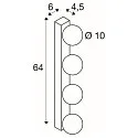 SLV Spejllampe SUN MIRROR QUAD med omskifterknap IP44, sort, lakeret 