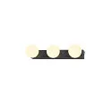SLV Spejllampe SUN MIRROR TRIPLE med omskifterknap IP44, sort, lakeret 