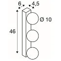 SLV Spejllampe SUN MIRROR TRIPLE med omskifterknap IP44, sort, lakeret 