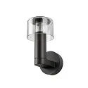 SLV outdoor wall luminaire TAHA II CCT Switch IP65, black, lacquered dimmable
