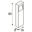 outdoor floor lamp QUAD PRO 60 square, DALI controllable, impact resistant, sea-air resistant IP65, anthracite dimmable