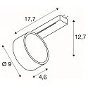 SLV 1-faset spot KALU 2.0 PHASE cylindrisk, UGR < 19, med linseoptik, kardanisk drejning IP20, hvid dæmpbar