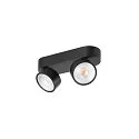 SLV Væg- og Loftlampe KALU 2.0 DOUBLE PHASE 2-flammer, UGR < 19, kardanisk drejning IP20, sort dæmpbar