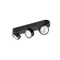 SLV Væg- og Loftlampe KALU 2.0 TRIPLE PHASE 3-flammer, UGR < 19, kardanisk drejning IP20, sort dæmpbar
