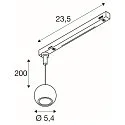 1-faset pendul DYSKO down, balleformet IP20, blank, guld dæmpbar