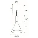 SLV Pendel LALU® SET CONE 15 IP20, sort dæmpbar