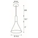 SLV Pendel LALU® SET CONE 15 IP20, sort dæmpbar