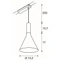 SLV 1-faset pendul LALU® SET CONE 15 med skærm, CCT Switch, sæt med 1 IP20, sort dæmpbar
