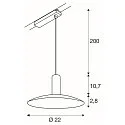 SLV 1-faset pendul LALU® SET ELYPSE 22 med skærm, CCT Switch, sæt med 1 IP20, sort dæmpbar