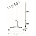SLV 1-faset pendul LALU® SET TETRA 24 med skærm, CCT Switch, sæt med 1 IP20, sort dæmpbar