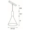 SLV Pendel LALU® SET CONE 15 IP20, sort dæmpbar