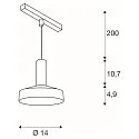 SLV Pendel LALU® SET TETRA 14 IP20, sort dæmpbar