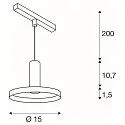 SLV Pendel LALU® SET PLATE 15 IP20, sort dæmpbar
