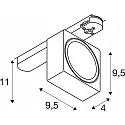 3-faset spot EURO CUBE 2 M DALI flad, firkantet, DALI styrbar, kardanisk IP20, sort, hvid dæmpbar