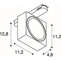 SLV 3-phase spot EURO CUBE 2 L PHASE flat, square, UGR < 19, cardanic IP20, black, white dimmable