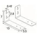 SLV Vægholder BATTEN FLAT P / WALL-DOWNBEAM stiv, sæt med 2, rustfrit stål