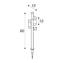 SLV Jordspydslampe HELIA SLIM POLE DOUBLE med stik IP65, sort