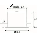 SLV Indbygnings loftlampe UNIVERSAL DOWNLIGHT FIX med dæksel IP65, hvid dæmpbar