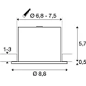SLV Indbygnings loftlampe UNIVERSAL DOWNLIGHT FIX med dæksel IP65, sort dæmpbar