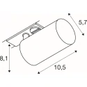 1-faset spot ENOLA 2.0 M 1PH SINGLE QPAR51 1-flamme, med adapter, med lampefatning GU10 IP20, sort