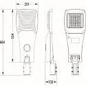 SLV Mastlampe STREET A MINI IP66, grå 