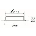 SLV LED Indbygningslampe DL 126 LED, rund, 3W, varmhvid, 12V, Børstet Metal