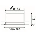 SLV VERLUX, Recessed luminaire, LED, 3000K, matt white, 13,5x13,5 cm, 20W